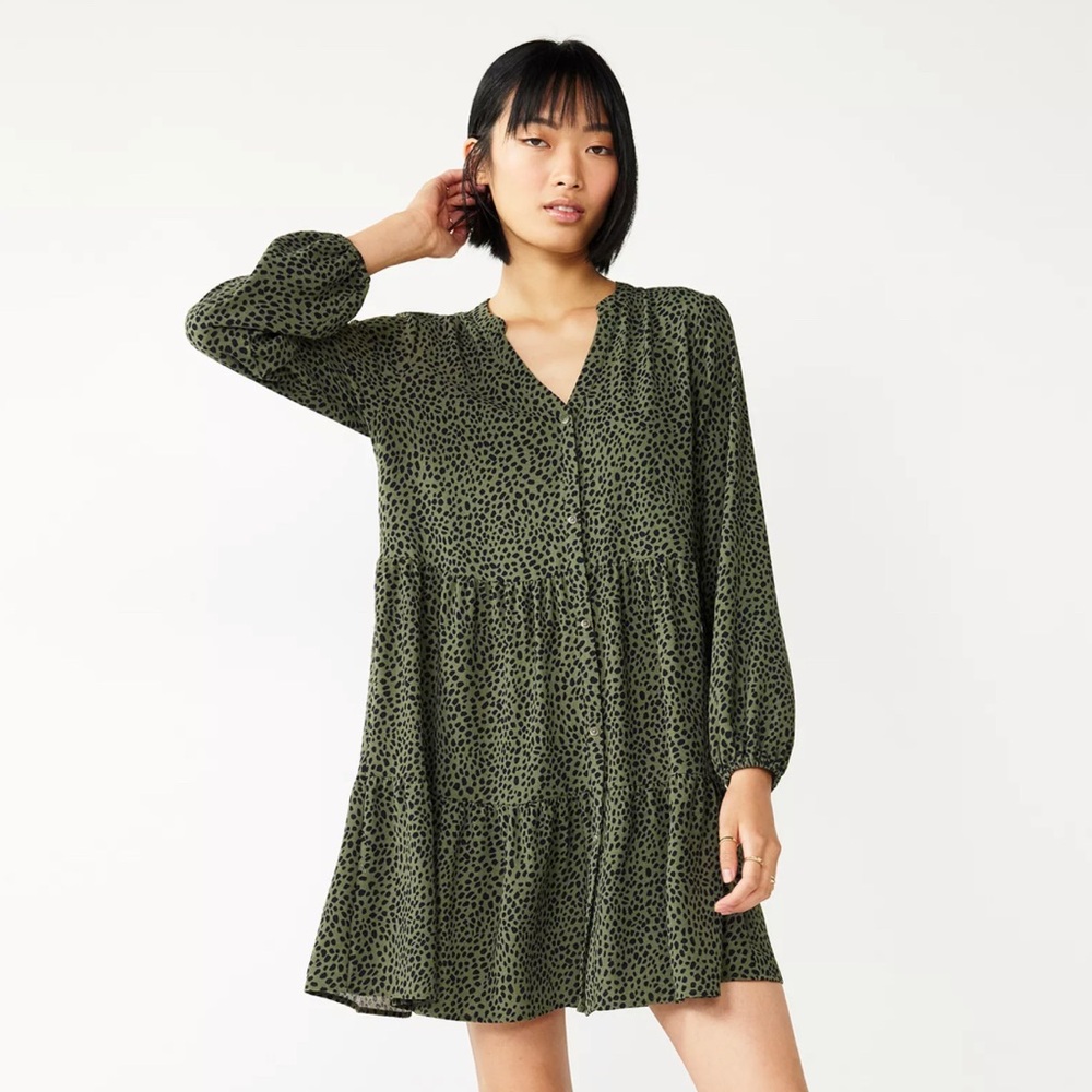 Nine West Long Sleeve Tiered Dress Women’s Size Medium